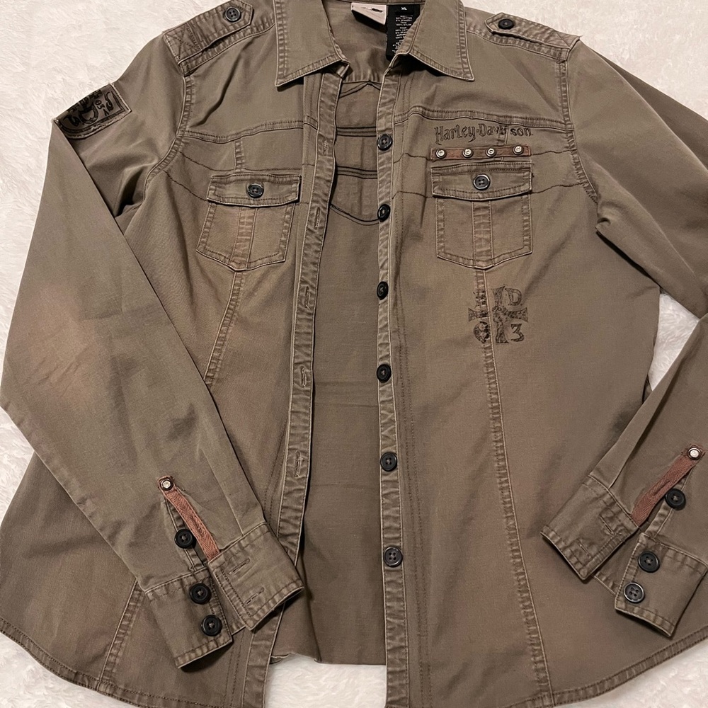 Harley-Davidson Olive Green Utility Shirt